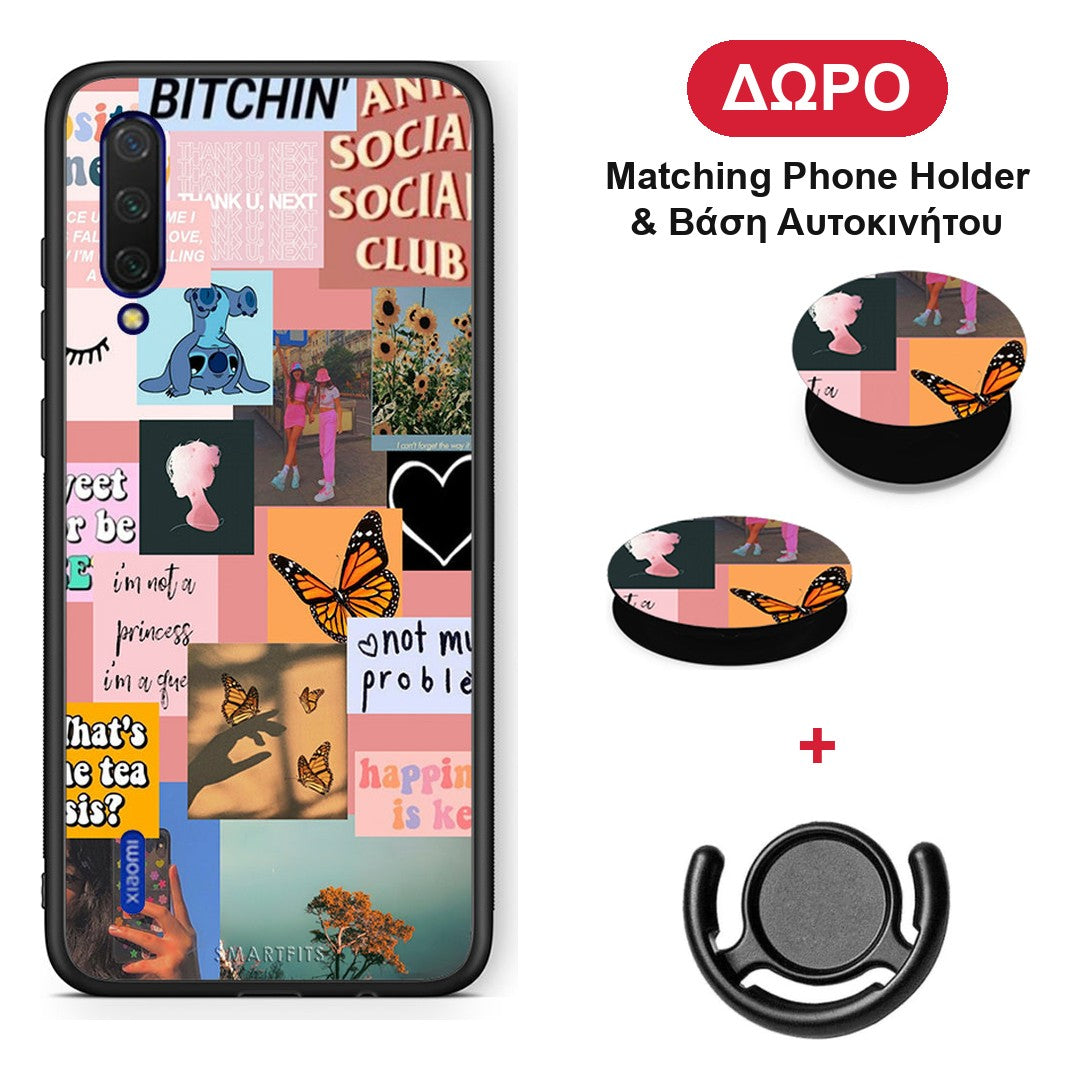 Collage Bitchin - Xiaomi Mi 9 Lite θήκη + Δώρο Phone Holder & Βάση Αυτοκινήτου