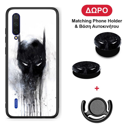 Hero Paint Bat - Xiaomi Mi 9 Lite θήκη + Δώρο Phone Holder & Βάση Αυτοκινήτου