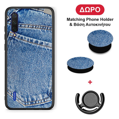 Jeans Pocket - Xiaomi Mi 9 Lite θήκη + Δώρο Phone Holder & Βάση Αυτοκινήτου