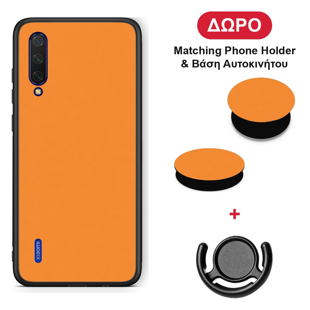 Tangerine Orange - Xiaomi Mi 9 Lite θήκη + Δώρο Phone Holder & Βάση Αυτοκινήτου