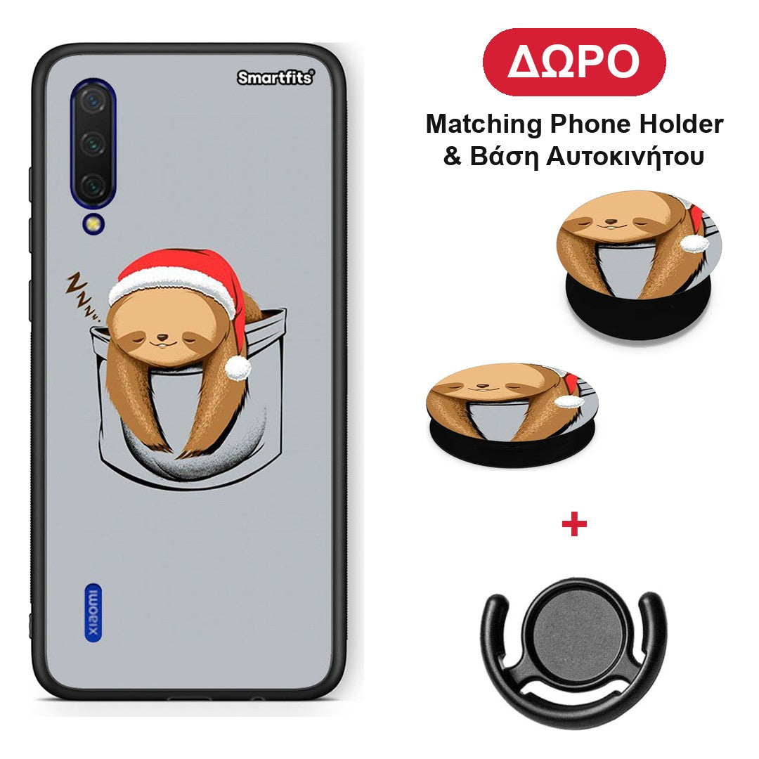 Xmas Zzzz - Xiaomi Mi 9 Lite θήκη + Δώρο Phone Holder & Βάση Αυτοκινήτου