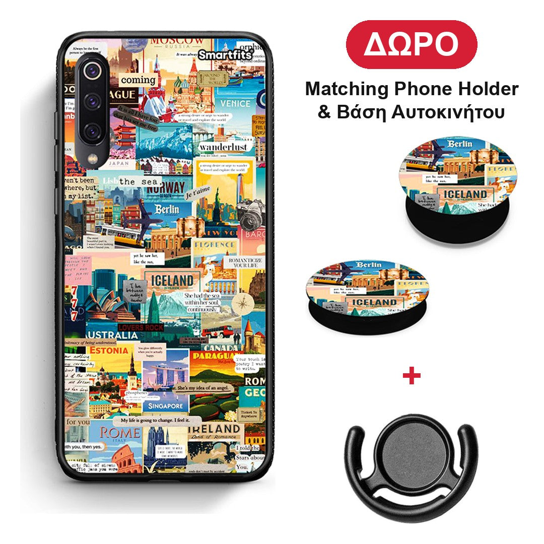 Live To Travel - Xiaomi Mi 9 θήκη + Δώρο Phone Holder & Βάση Αυτοκινήτου