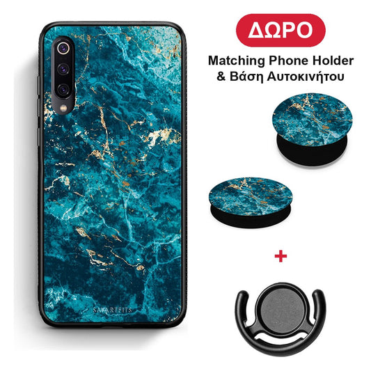 Marble Blue - Xiaomi Mi 9 θήκη + Δώρο Phone Holder & Βάση Αυτοκινήτου