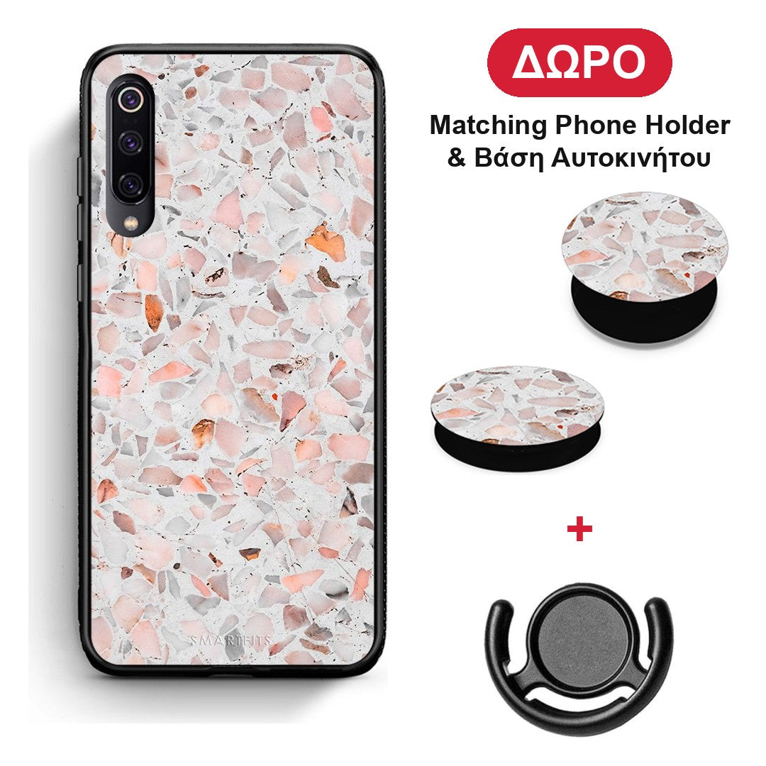 Marble Terrazzo - Xiaomi Mi 9 θήκη + Δώρο Phone Holder & Βάση Αυτοκινήτου
