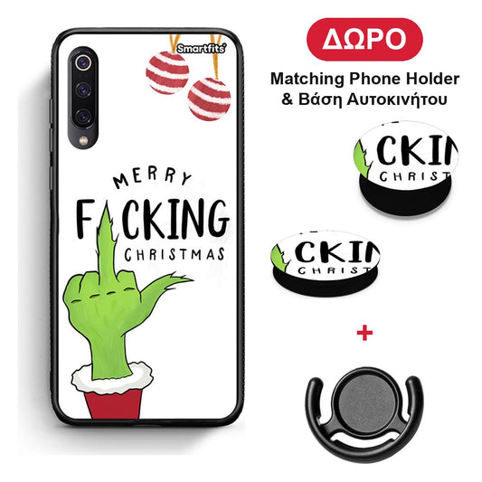Merry F Xmas - Xiaomi Mi 9 θήκη + Δώρο Phone Holder & Βάση Αυτοκινήτου