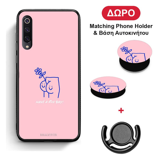 Nice Day - Xiaomi Mi 9 θήκη + Δώρο Phone Holder & Βάση Αυτοκινήτου