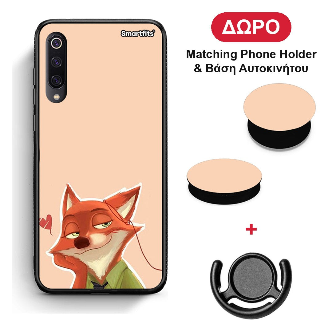 Nick Wilde And Judy Hopps Love 1 - Xiaomi Mi 9 θήκη + Δώρο Phone Holder & Βάση Αυτοκινήτου