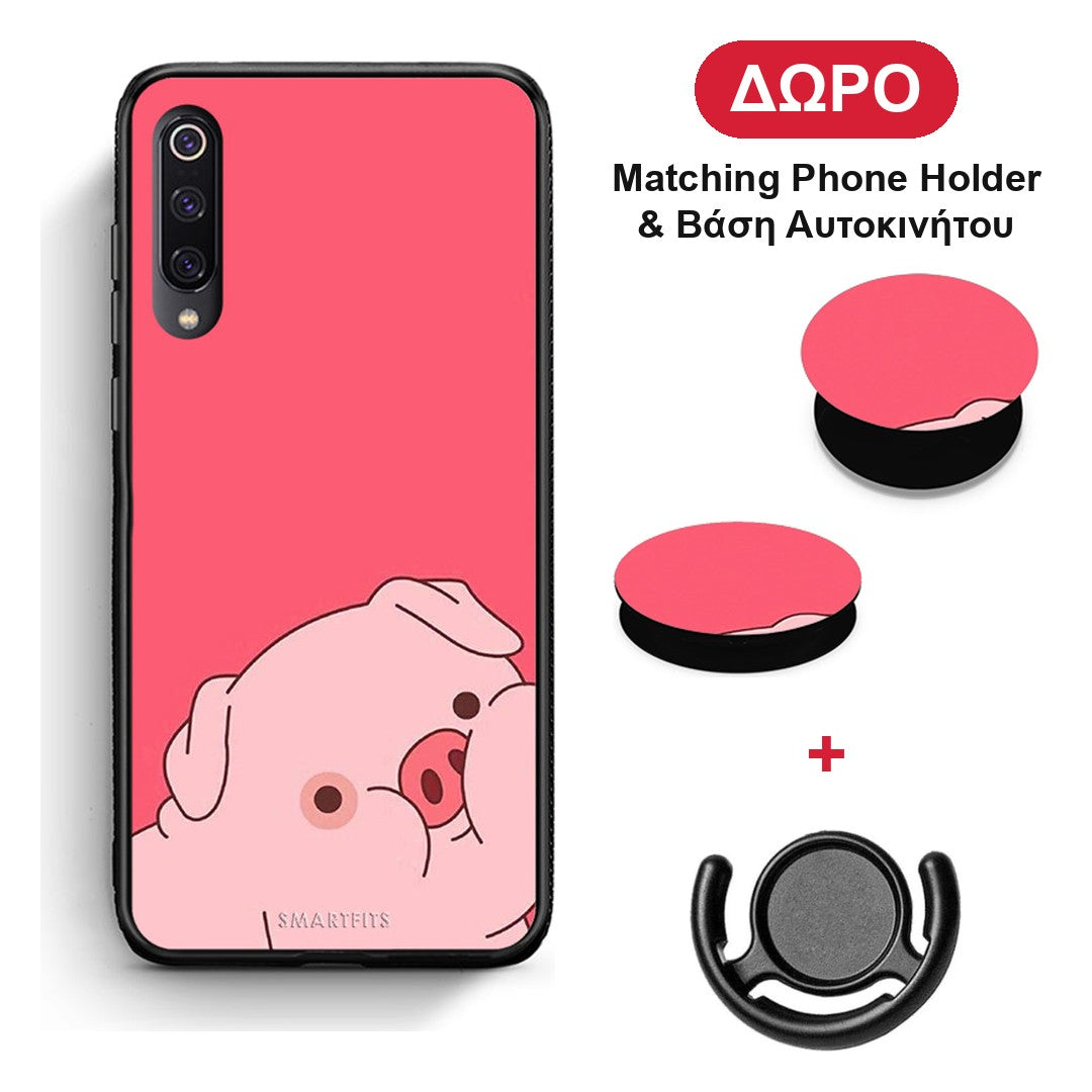 Pig Love 1 - Xiaomi Mi 9 θήκη + Δώρο Phone Holder & Βάση Αυτοκινήτου