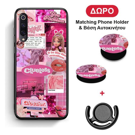 Pink Love - Xiaomi Mi 9 θήκη + Δώρο Phone Holder & Βάση Αυτοκινήτου