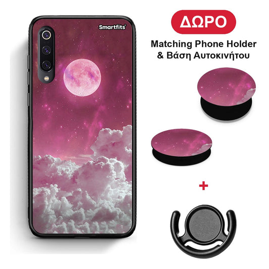 Pink Moon - Xiaomi Mi 9 θήκη + Δώρο Phone Holder & Βάση Αυτοκινήτου