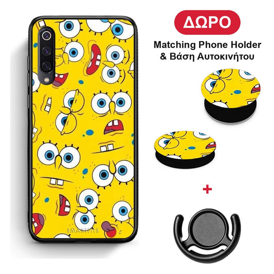 PopArt Sponge - Xiaomi Mi 9 θήκη + Δώρο Phone Holder & Βάση Αυτοκινήτου