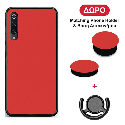Poppy Red - Xiaomi Mi 9 θήκη + Δώρο Phone Holder & Βάση Αυτοκινήτου