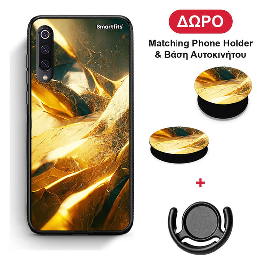Real Gold - Xiaomi Mi 9 θήκη + Δώρο Phone Holder & Βάση Αυτοκινήτου