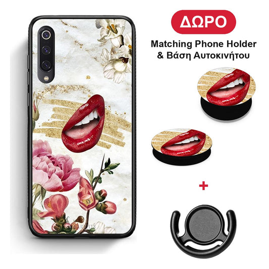 Red Lips - Xiaomi Mi 9 θήκη + Δώρο Phone Holder & Βάση Αυτοκινήτου