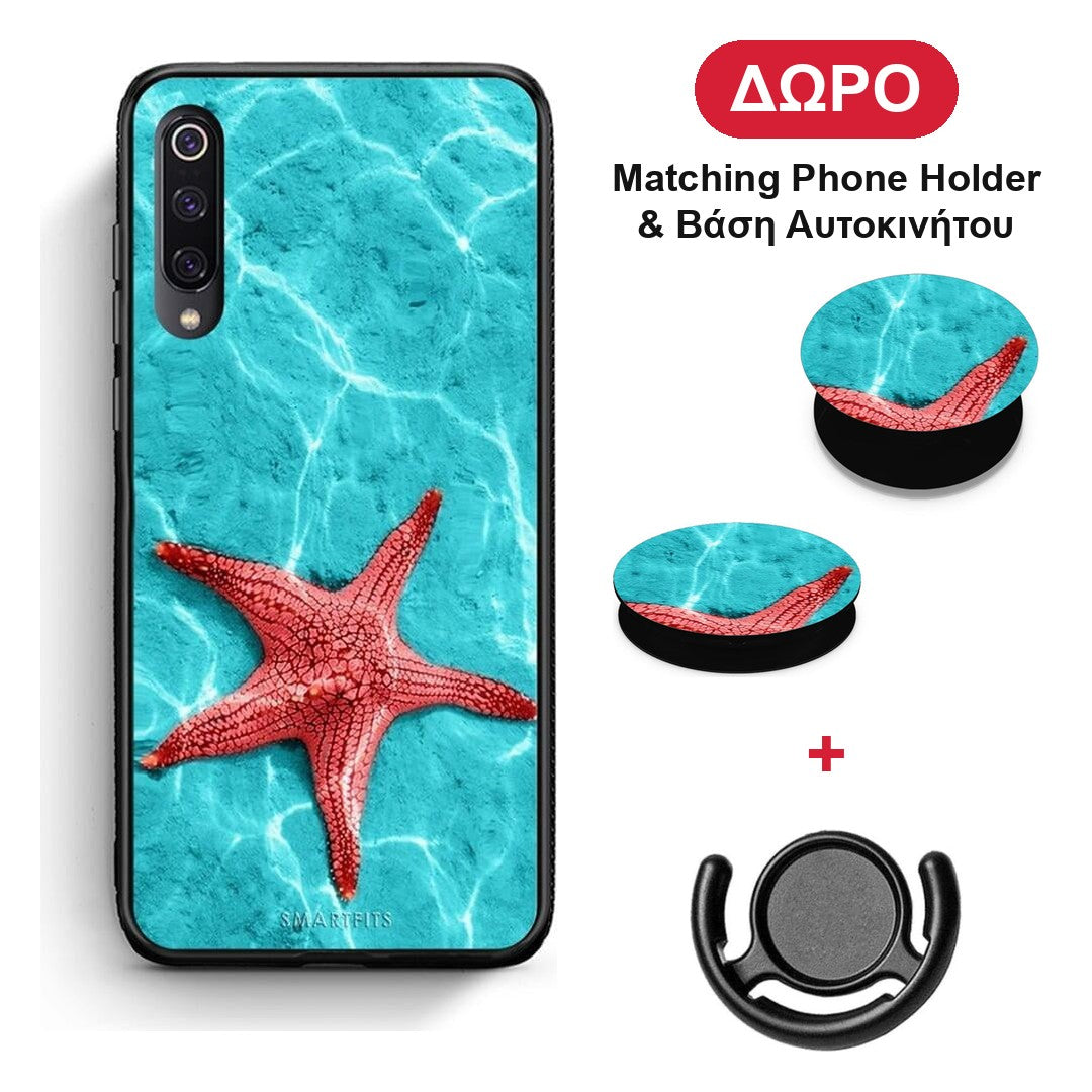 Red Starfish - Xiaomi Mi 9 θήκη + Δώρο Phone Holder & Βάση Αυτοκινήτου