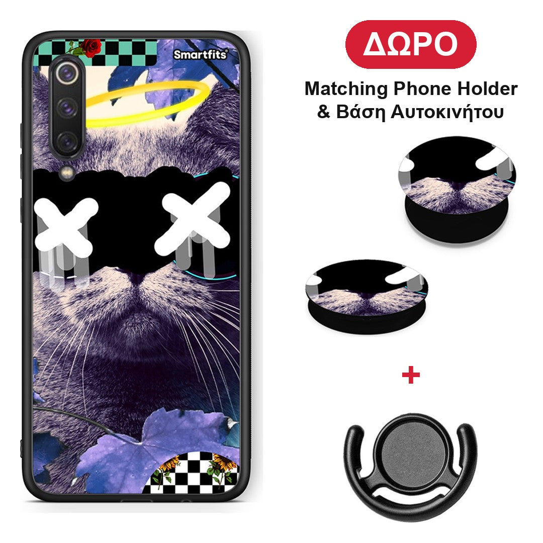 Cat Collage - Xiaomi Mi 9 SE θήκη + Δώρο Phone Holder & Βάση Αυτοκινήτου