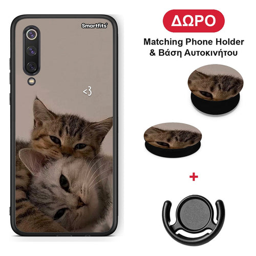 Cats In Love - Xiaomi Mi 9 SE θήκη + Δώρο Phone Holder & Βάση Αυτοκινήτου