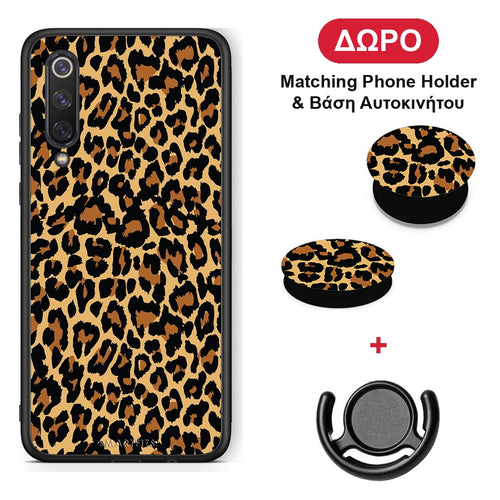Animal Leopard - Xiaomi Mi 9 SE θήκη + Δώρο Phone Holder & Βάση Αυτοκινήτου