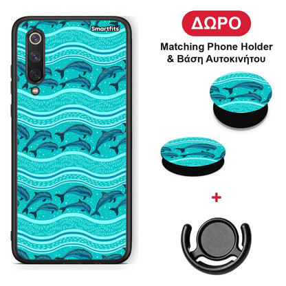 Swimming Dolphins - Xiaomi Mi 9 SE θήκη + Δώρο Phone Holder & Βάση Αυτοκινήτου