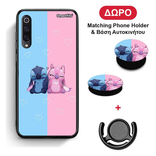 Stitch And Angel - Xiaomi Mi 9 θήκη + Δώρο Phone Holder & Βάση Αυτοκινήτου