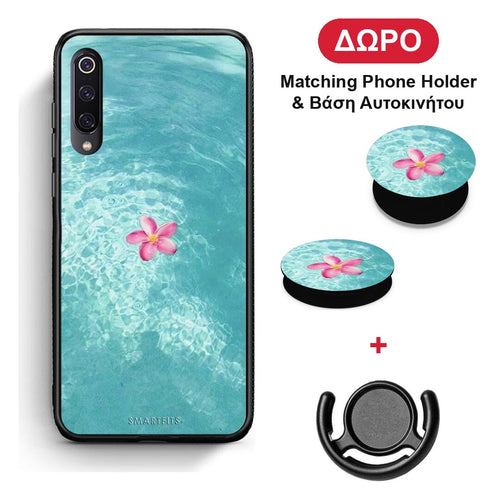 Water Flower - Xiaomi Mi 9 θήκη + Δώρο Phone Holder & Βάση Αυτοκινήτου