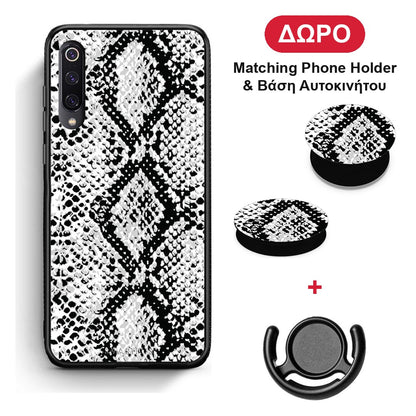 Animal White Snake - Xiaomi Mi 9 θήκη + Δώρο Phone Holder & Βάση Αυτοκινήτου