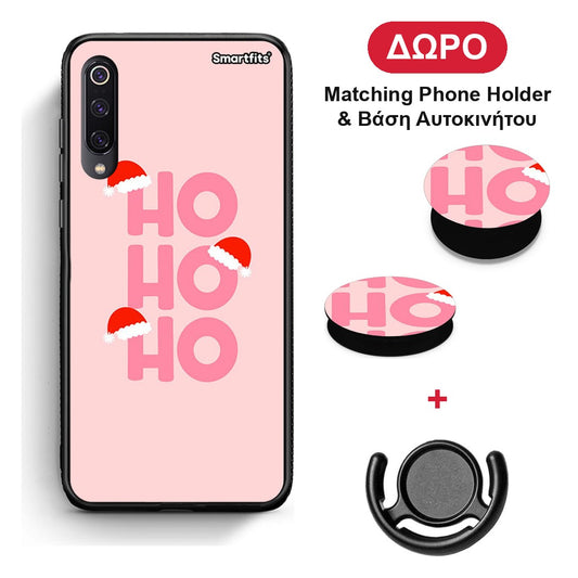 Xmas Ho Ho Ho - Xiaomi Mi 9 θήκη + Δώρο Phone Holder & Βάση Αυτοκινήτου