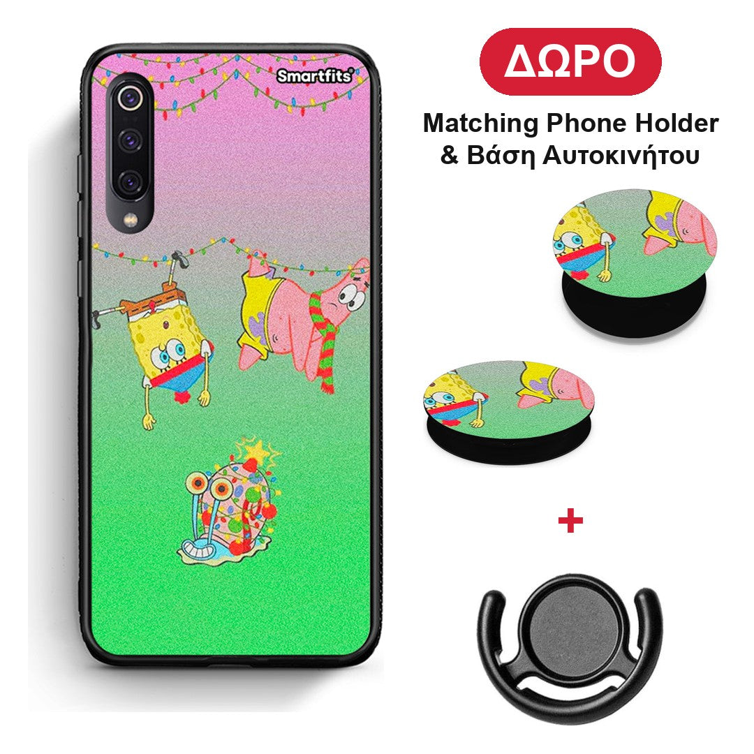 Xmas Lights - Xiaomi Mi 9 θήκη + Δώρο Phone Holder & Βάση Αυτοκινήτου