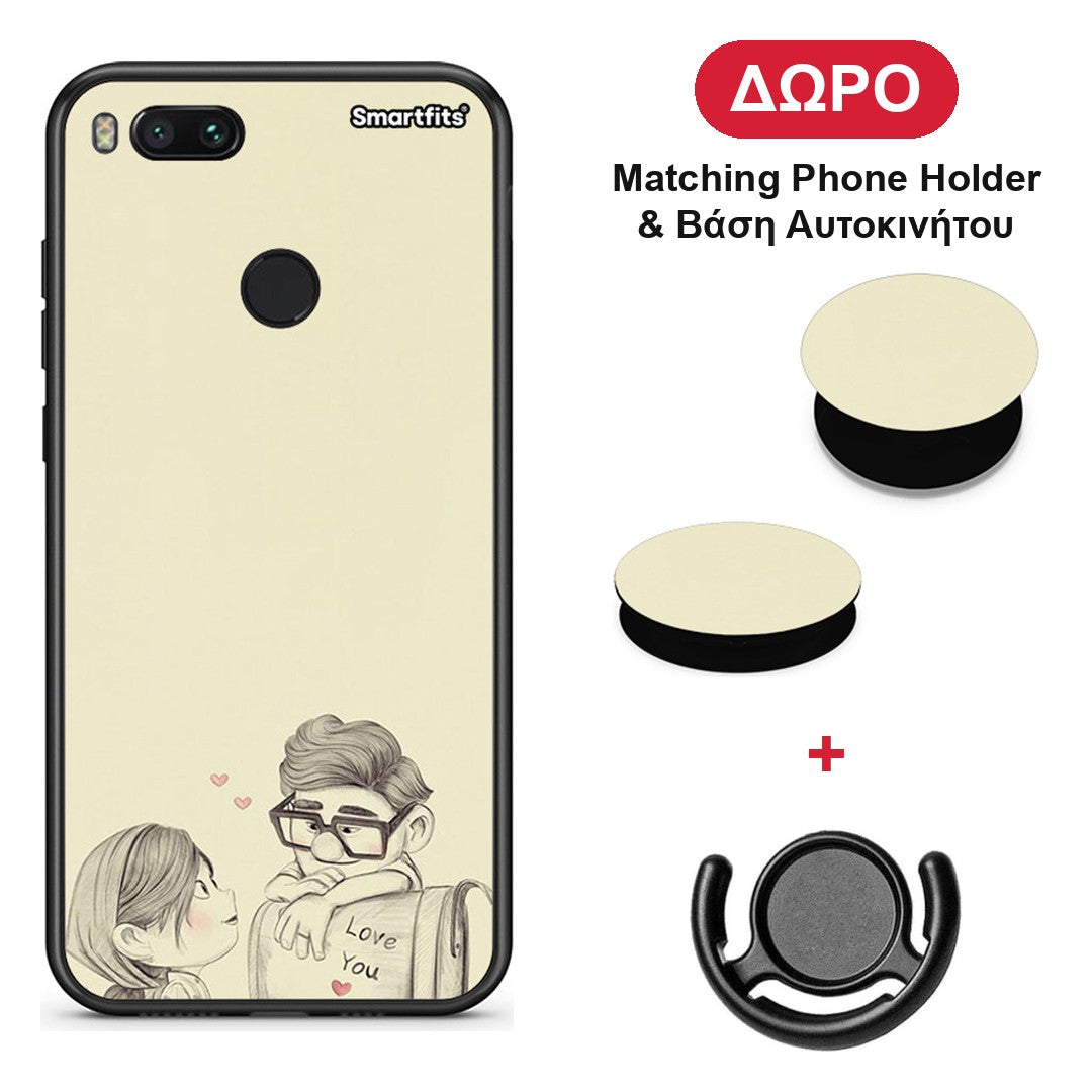 Carl And Ellie - Xiaomi Mi A1 θήκη + Δώρο Phone Holder & Βάση Αυτοκινήτου
