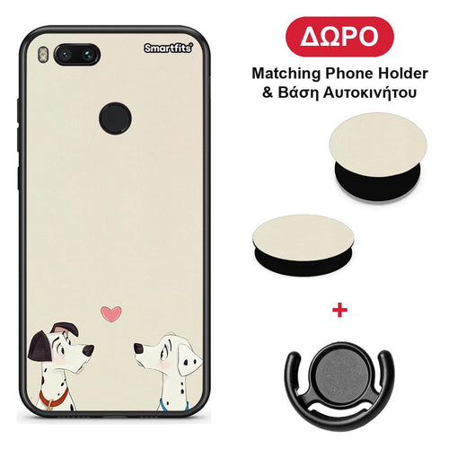 Dalmatians Love - Xiaomi Mi A1 θήκη + Δώρο Phone Holder & Βάση Αυτοκινήτου