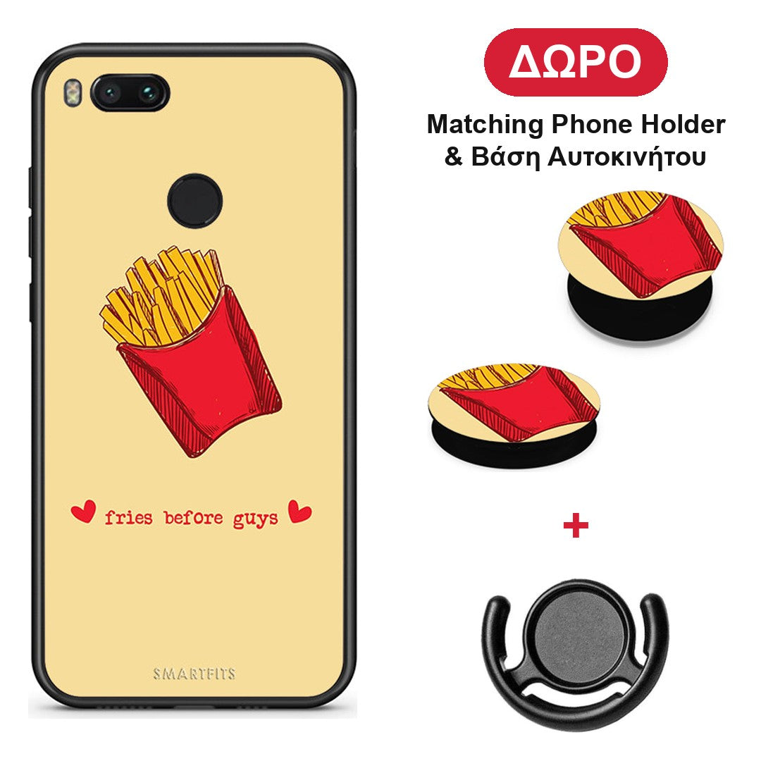 Fries Before Guys - Xiaomi Mi A1 θήκη + Δώρο Phone Holder & Βάση Αυτοκινήτου
