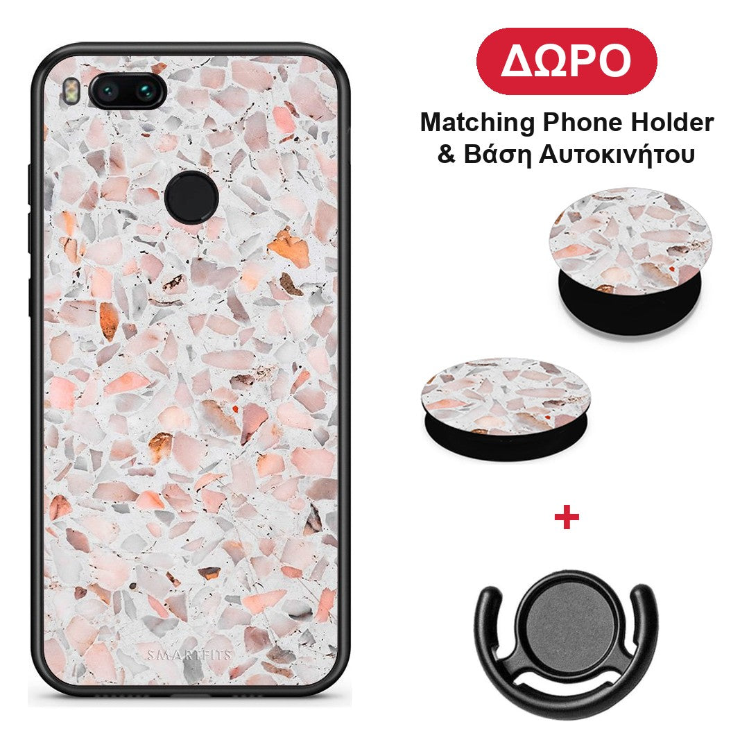 Marble Terrazzo - Xiaomi Mi A1 θήκη + Δώρο Phone Holder & Βάση Αυτοκινήτου