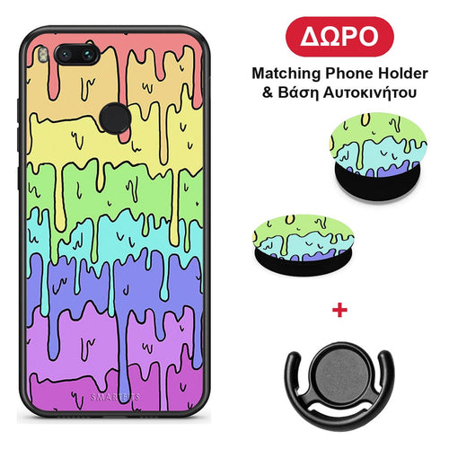 Melting Rainbow - Xiaomi Mi A1 θήκη + Δώρο Phone Holder & Βάση Αυτοκινήτου