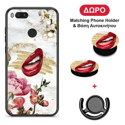 Red Lips - Xiaomi Mi A1 θήκη + Δώρο Phone Holder & Βάση Αυτοκινήτου