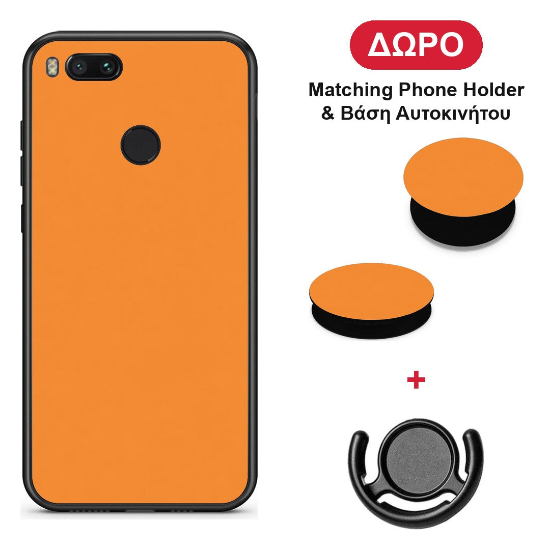 Tangerine Orange - Xiaomi Mi A1 θήκη + Δώρο Phone Holder & Βάση Αυτοκινήτου
