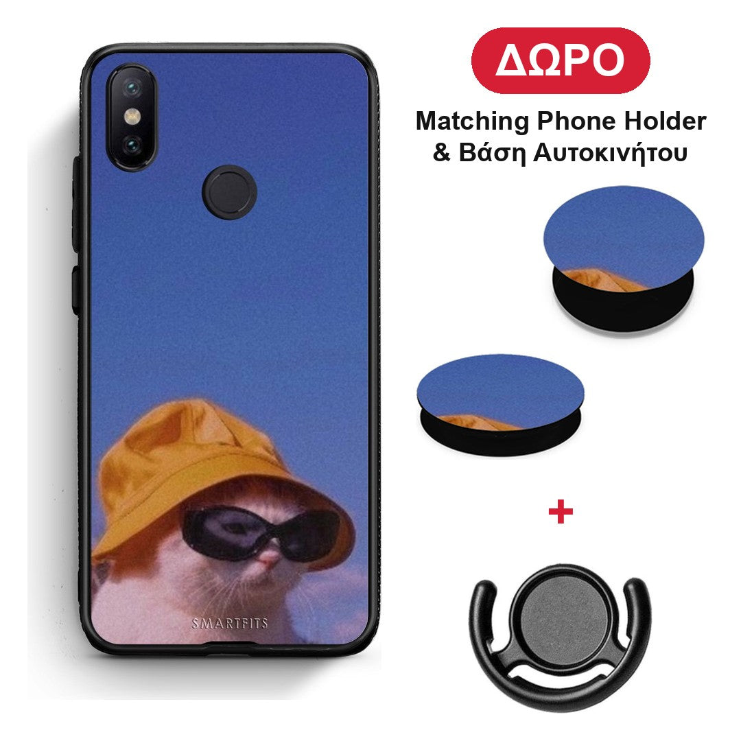 Cat Diva - Xiaomi Mi A2 θήκη + Δώρο Phone Holder & Βάση Αυτοκινήτου