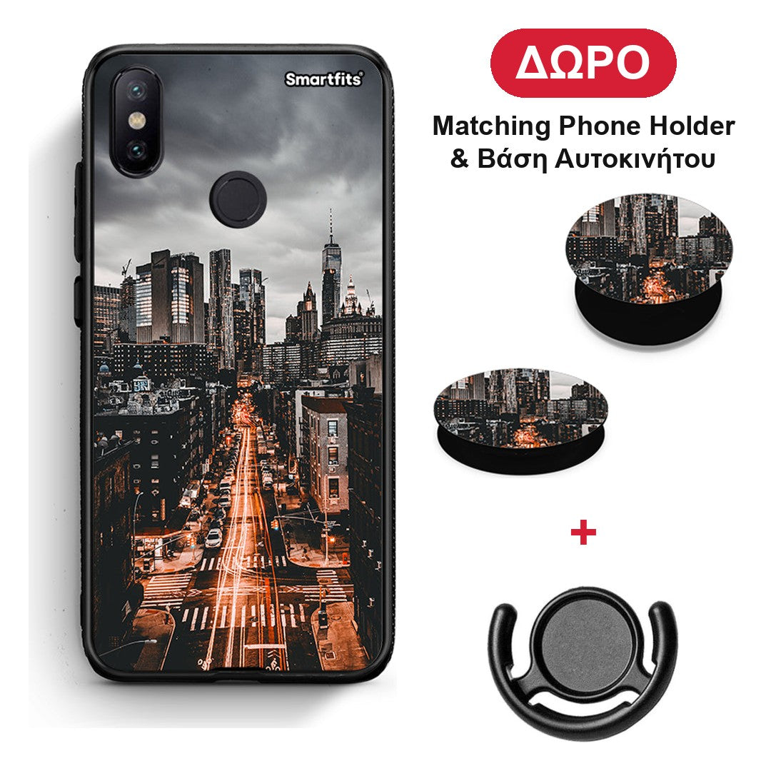City Lights - Xiaomi Mi A2 θήκη + Δώρο Phone Holder & Βάση Αυτοκινήτου
