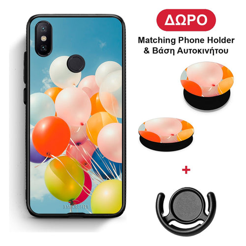 Colorful Balloons - Xiaomi Mi A2 θήκη + Δώρο Phone Holder & Βάση Αυτοκινήτου