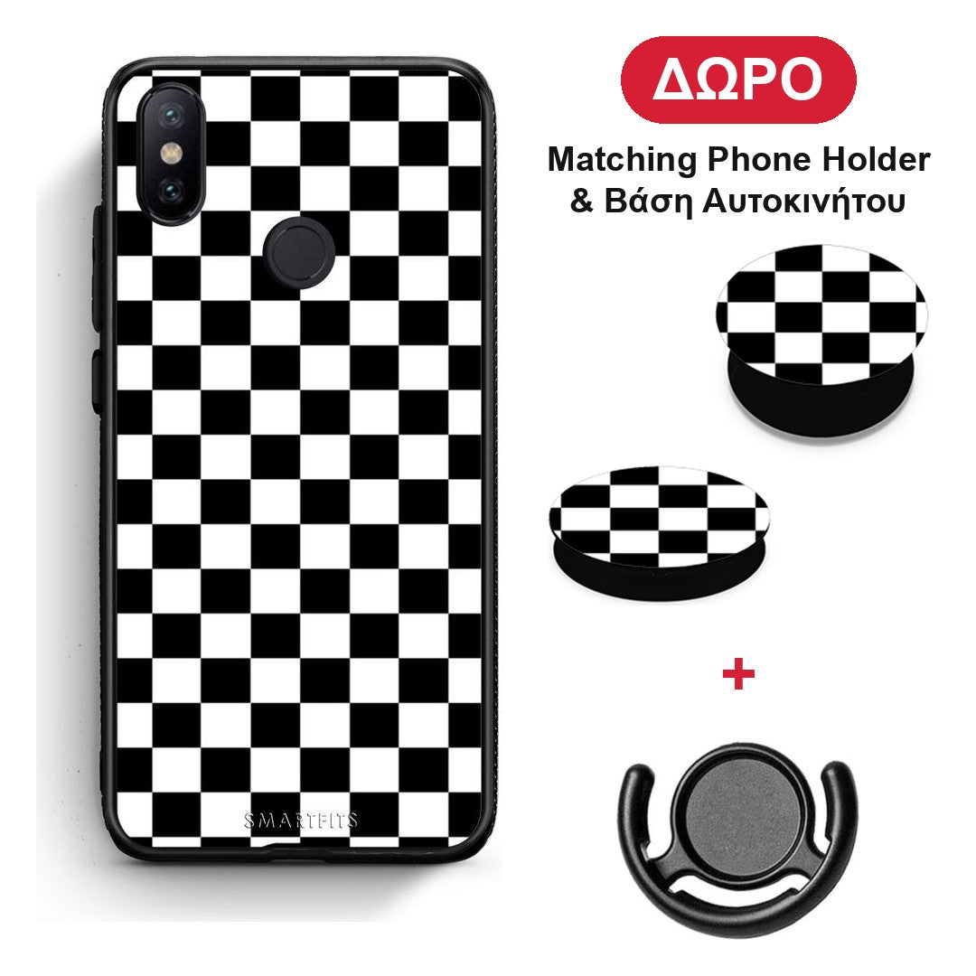 Geometric Squares - Xiaomi Mi A2 θήκη + Δώρο Phone Holder & Βάση Αυτοκινήτου