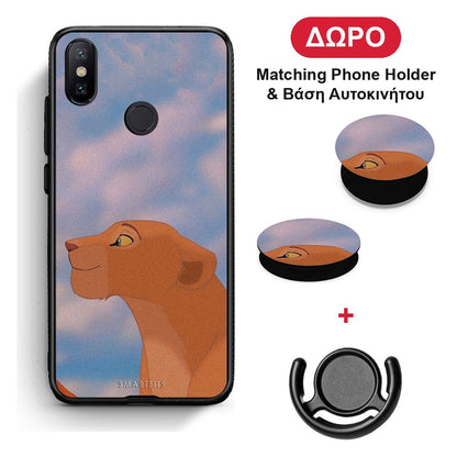 Lion Love 2 - Xiaomi Mi A2 θήκη + Δώρο Phone Holder & Βάση Αυτοκινήτου