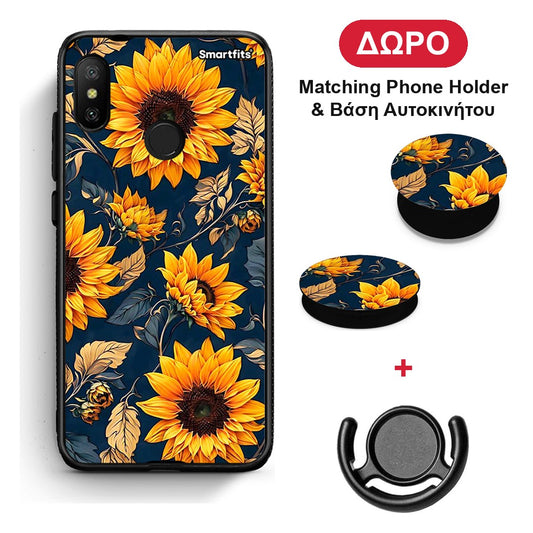 Autumn Sunflowers - Xiaomi Mi A2 Lite θήκη + Δώρο Phone Holder & Βάση Αυτοκινήτου