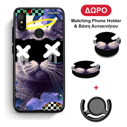 Cat Collage - Xiaomi Mi A2 Lite θήκη + Δώρο Phone Holder & Βάση Αυτοκινήτου