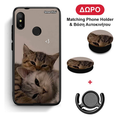 Cats In Love - Xiaomi Mi A2 Lite θήκη + Δώρο Phone Holder & Βάση Αυτοκινήτου