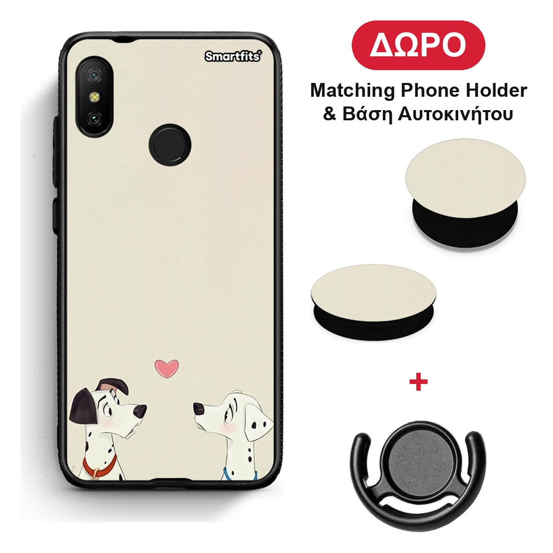Dalmatians Love - Xiaomi Mi A2 Lite θήκη + Δώρο Phone Holder & Βάση Αυτοκινήτου