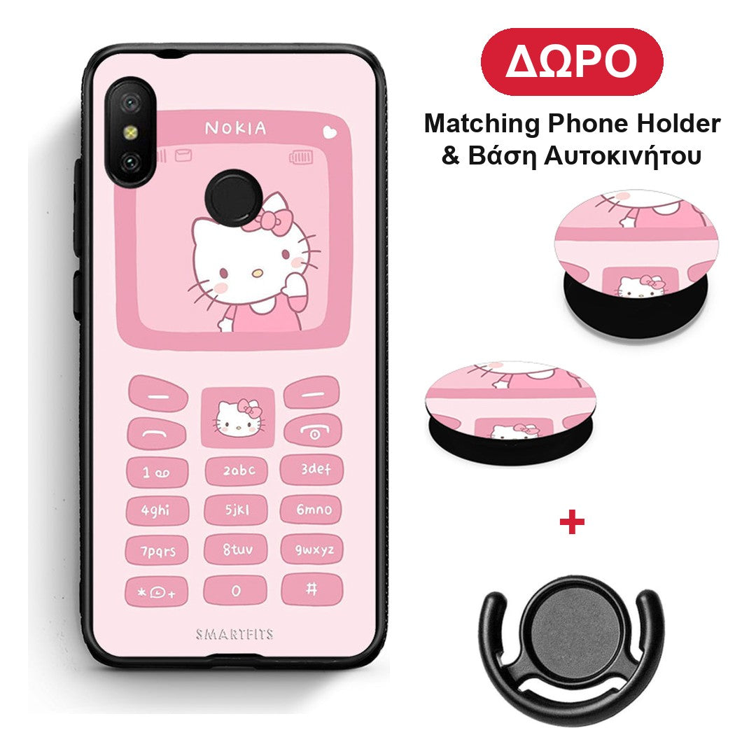 Hello Kitten - Xiaomi Mi A2 Lite θήκη + Δώρο Phone Holder & Βάση Αυτοκινήτου