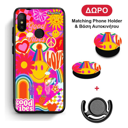 Hippie Love - Xiaomi Mi A2 Lite θήκη + Δώρο Phone Holder & Βάση Αυτοκινήτου