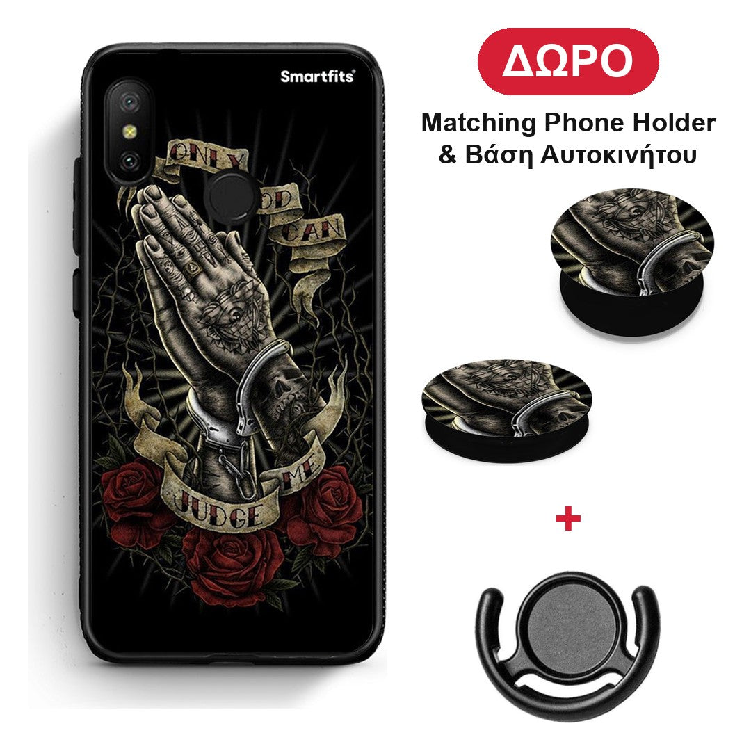 Judge By God - Xiaomi Mi A2 Lite θήκη + Δώρο Phone Holder & Βάση Αυτοκινήτου