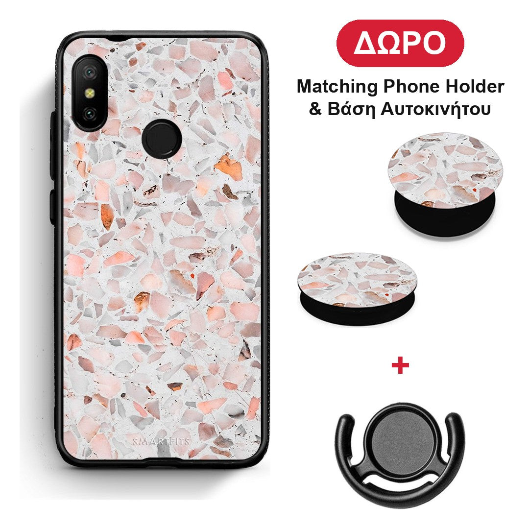 Marble Terrazzo - Xiaomi Mi A2 Lite θήκη + Δώρο Phone Holder & Βάση Αυτοκινήτου