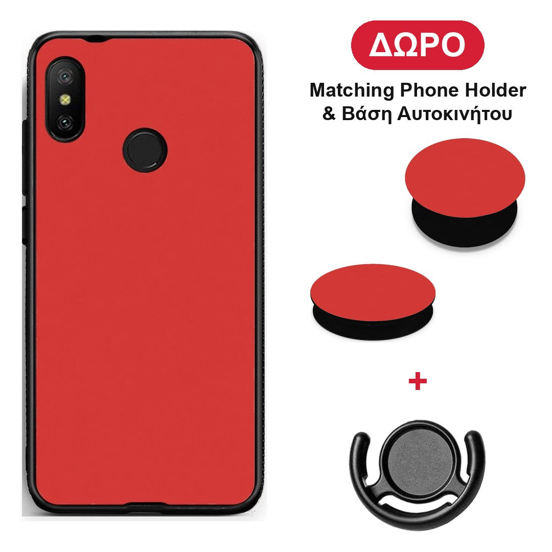 Poppy Red - Xiaomi Mi A2 Lite θήκη + Δώρο Phone Holder & Βάση Αυτοκινήτου