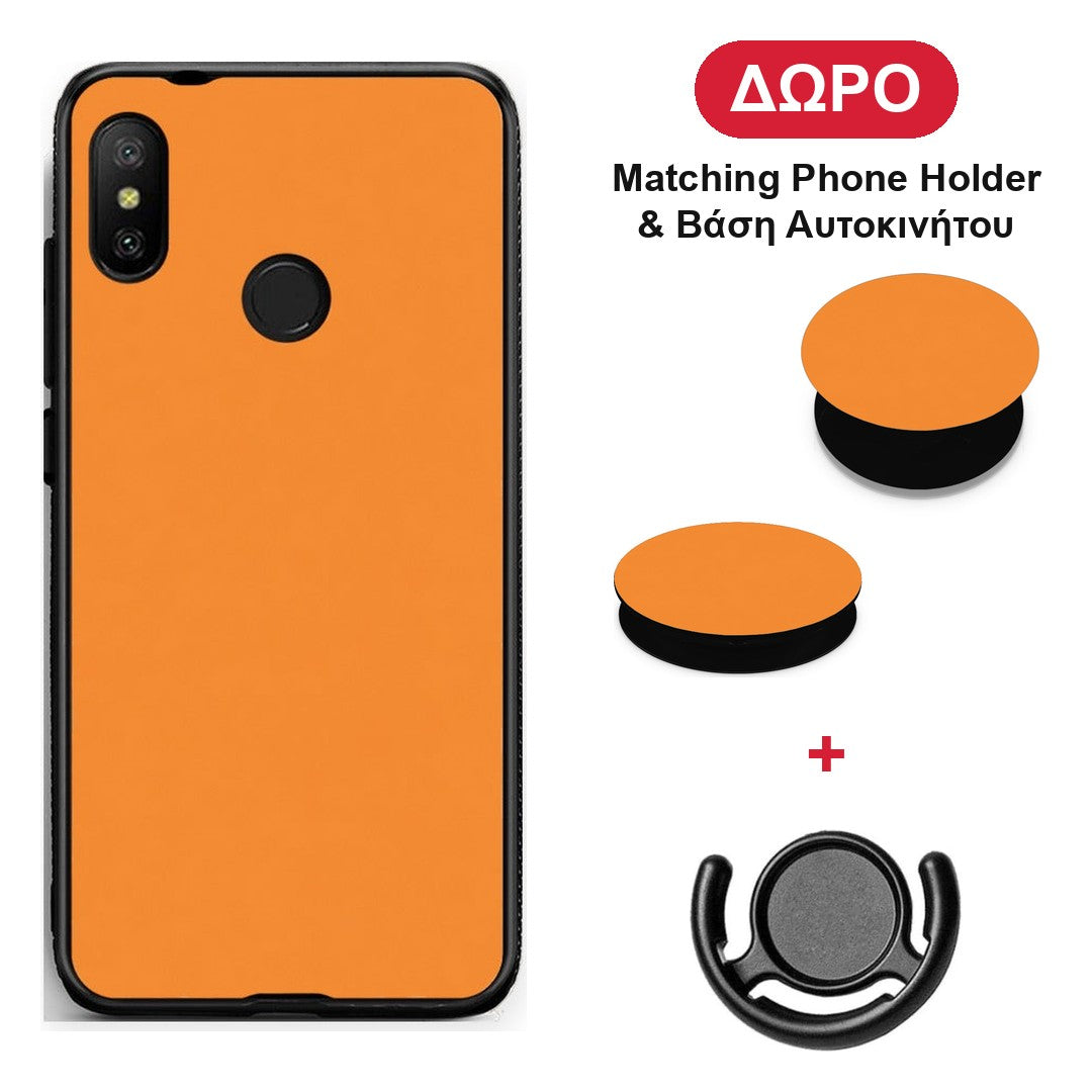 Tangerine Orange - Xiaomi Mi A2 Lite θήκη + Δώρο Phone Holder & Βάση Αυτοκινήτου